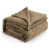 Fleece Blankets King Size Camel - Bed Blanket Soft Lightweight Plush Cozy Fuzzy Luxury Microfiber, 108x90 inches - Retail: $37