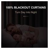 100% Blackout Shield Linen Blackout Curtains for Bedroom 90 Inches Long, Back Tab/Rod Pocket Living Room Drapes, Thermal Insulated Blackout Curtains 2 Panels Set, 50 W x 90" L, Oatmeal - Retail: $49"