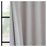 Faux Linen Curtains for Living Room (1 Panel) - 50W X 96L - Textured Room Darkening Curtains for Bedroom 96 Inches Long - Drapes for Home Decor, Birch - Retail: $36