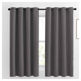 Blackout Curtains for Bedroom 63 inch Length 2 Panels - Window Treatment Thermal Insulated Solid Grommet Blackout for Living Room (52 by 63 Inch, Grey)