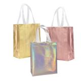 8 X 4" X 10" Reusable Gift Bags With Handles for Birthday Christmas Party Favor Gift Bag Pack of 12 (3 Colors Mix) - Retail: $10"