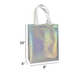8 X 4" X 10" Reusable Gift Bags With Handles for Birthday Christmas Party Favor Gift Bag Pack of 12 (3 Colors Mix) - Retail: $10"