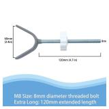 Baby Gate Banister Adapter Y-Spindle Rods - M8(8mm) for Pressure Mounted Baby and Pet Safety Stair Gates with Extra Long Wall Mounting Screws Rod & Bolts (Y-Grey-2 Pack) - Retail: $10