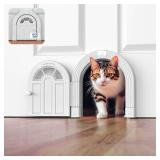 Meow Manor Cat Door Interior Door - No-Flap, Interior Cat Door for Cats Up to 20 lbs, Easy DIY Setup, Secured Installation in Minutes, No Training Needed - Retail: $30