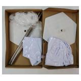 Balloon Arch Stand, Balloon Arch Kit of 2, 7 Feet Height Adjustable Metal Balloon Column Stand for Party Decorations Wedding Birthday, Graduation Party Decoration, Baby Shower, Silver - Retail: $15