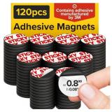 Peel-&-Stick Flexible Adhesive Magnets - 120 Magnetic Dots for Office Supplies, Whiteboard, Crafts, Fridge, & School Projects