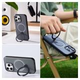 360 Spin for iPhone 16 Pro Max Case with Camera Control Button, Fit for MagSafe, Mil-STD Protective Camera Capture Cover Case for 16 Pro Max Phone Case with Stand, Black 6.9 inch - Retail: $46