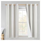 Linen Blackout Curtains for Kitchen, Ivory, 2 Panels, 34 Wide x 60" Long, Short Kitchen Burlap Linen 100% Blackout Drape Panels for Night Shift, Great Job for Blocking Light - Retail: $36"