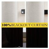 Linen Blackout Curtains for Kitchen, Ivory, 2 Panels, 34 Wide x 60" Long, Short Kitchen Burlap Linen 100% Blackout Drape Panels for Night Shift, Great Job for Blocking Light - Retail: $36"