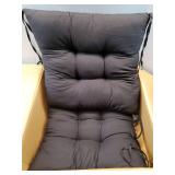 Indoor Outdoor Rocking Chair Cushions Pack of 1, Patio Chair Cushion High Back Chair Seat Cushions for Garden Patio Furniture, Black - Retail: $26