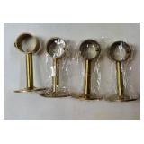 1" Dia Curtain Rod Holder Bracket with Adjusting Set Screw, Stainless Steel Closet Rod Holders Wall Mount, Ceiling Mounted Shower Curtain Rods Brackets for Bathroom Curtain, Gold Finish,4 Pcs - Retail