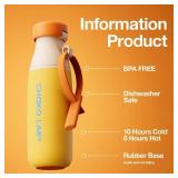 CHAKO LAB Insulated Stainless Steel Water Bottle with Two Strap | BPA-Free Leak Proof | 17oz Bottle with Spout Lid & Straw | Orange Marmalade - Retail: $37