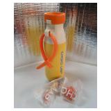 CHAKO LAB Insulated Stainless Steel Water Bottle with Two Strap | BPA-Free Leak Proof | 17oz Bottle with Spout Lid & Straw | Orange Marmalade - Retail: $37