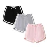 Toddler Girl Shorts 3 Pack Girls Athletic Shorts Solid Running Active Dance Gym Playing Summer Shorts 18M-6Y(18-24 Months, Black/Grey/Pink) - Retail: $14