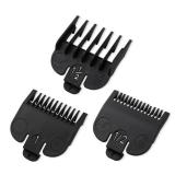 Clipper Guards Set Compatible with Most Wahl Clippers, Clipper Guides Replacement - 1/16 to 3/16", 3 Piece Set, Black Color - Retail: $6"
