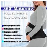 Maternity Belt, Pregnancy 3 in 1 Support Belt for Back/Pelvic/Hip Pain, Maternity Band Belly Support for Pregnancy Belly Support Band (S: Fit Ab 31.5-43.3", Black) - Retail: $20"