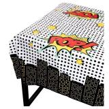 Blue Panda Comic Book Party Decorations Tablecloths 3-Pack - 54 x 108 in, Plastic & Cartoon Pattern - Disposable Birthday Table Cover for Boys - Comic Birthday Party Supplies - Retail: $10