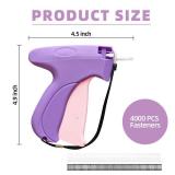 Upgraded Stitch Gun for Clothes - Tagging Gun for Quick Clothing Fixer Tool with 6 fine Needles/2000 Black & 2000 White Fasteners, Handy Stitch Kit for Clothing, Label Tags & DIY Crafts (Purple) - Ret