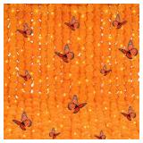 24 Pcs 5ft Halloween Marigold Garland for Decoration with LED Light and Butterfly Artificial Marigold Flowers Indian Faux Garlands for Day of The Dead Diwali Wedding Party Decoration (Light Orange)