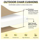 downluxe Outdoor Chair Cushions Set of 4 for Patio Furniture, Water-Resistant Square Corner Patio Chair Cushions with Ties, High Density Foam Outdoor Seat Cushion, 18.5" X 16" X 3", Khaki