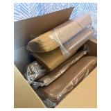 downluxe Outdoor Chair Cushions Set of 4 for Patio Furniture, Water-Resistant Square Corner Patio Chair Cushions with Ties, High Density Foam Outdoor Seat Cushion, 18.5" X 16" X 3", Khaki