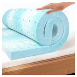 EGO Topper 2 Inch Twin Memory Foam Mattress Topper, Gel Foam Mattress Topper for Pressure Relief, Ventilated Design Bed Topper in a Box, CertiPUR-US Certified, 38" 75", Medium