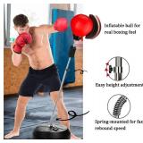 Reflex Punching Bag with Stand - Adjustable Height for Adults & Teens - Includes Boxing Gloves & Speed Bag - Sturdy Base for Fitness, Stress Relief & Home Training