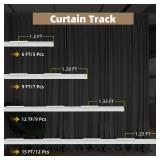 MLOQI Curtain Tracks Ceiling Wall Mounted with Soundproof Strips, Curtains Tracks Rails System, White Ceiling Track for Curtains 3-6 Feet