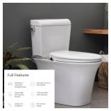 Brondell Bidet Toilet Seat Non-Electric Swash Ecoseat, Fits Elongated Toilets, White - Dual Nozzle System, Ambient Water Temperature - Bidet with Easy Installation