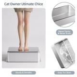 Stainless Steel Cat Litter Box with Lid,XL,19.7 L x 13.8 W x 11.8 H Deep,Large Metal Litter Box with High Side,for Small and Large Cats,Anti-Leakage Non-Sticky Easy Cleaning Include Litter Scoop