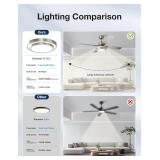 Retails for $207! warmiplanet Ceiling Fans with Lights and Remote Control, 52 Inch, 6 Speeds Reversible DC Motor, 3 Color Dimmable Light, Timer, Noiseless, Brushed Nickel, 5 Blades