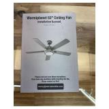 Retails for $207! warmiplanet Ceiling Fans with Lights and Remote Control, 52 Inch, 6 Speeds Reversible DC Motor, 3 Color Dimmable Light, Timer, Noiseless, Brushed Nickel, 5 Blades