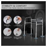 Toilet Safety Rails, Adjustable Toilet Frame for Elderly, Seniors, Handicap & Disabled, Foldable Handicap Toilet Handles Fit Any Toilets (300 LB)