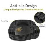 XLarge Reptile Bathing Pool Reptile Feeding Dish Water Bowl with Steps Aquarium Ornament for Gecko, Snake, Turtle, Bearded Dragon, Lizard Bath