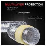 4 Inch Insulated Flexible Duct,HVAC Insulation Duct,25 Feet Insulated Duct, 4 in Insulated Duct Hose, R4.2 Air Flexible Duct Aluminum Hose 4