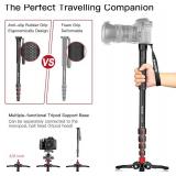 Manbily Extendable Camera Aluminum Monopod with Feet,Portable Travel Monopod with Removable Tripod Stand Base for DSLR Canon Nikon Sony Video Camcorder,5 Sections up to 67-in,Max Load 15.5 Lbs A-222