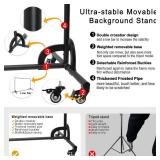 7x10ft Green Screen Backdrop with Stand,Movable Backdrop Stand with Wheels Greenscreen Background for Streaming,Studio Video Recording,Zoom Meeting,Party