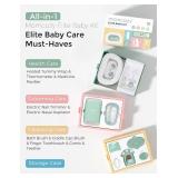 Momcozy Elite Baby Kit, Superior Baby Shower & Registry Essential Kit for Grooming & Health & Cleansing Care, Electric Nail File & Nasal Aspirator,Tummy Wrap,Thermometer,Bath Brush,Teether,Storage Bag