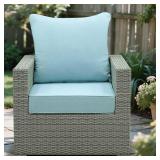 Deep Seat Patio Cushions Set 24 x 22 Inch,Olefin Fabric Outdoor Seat Cushion,Patio Furniture Cushions with Removable Cover,Rain-Proof and Fade Resistant Deep Seat Bottom & Back Cushion,1set