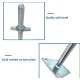 4 Pack Adjustable Leveling Jack Solid Screw Jacks with Base Plate for Baker-Style Scaffolding, Silver