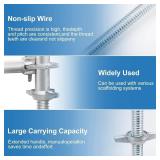 18" Scaffold Adjustable Leveling-Jack Parts - Yzzwer Galvanized Solid Threaded Rod Scaffolding Feet for Baker Style Scaffolding 4 Pack