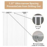 Retails for $105! 51.18" Extra Tall Cat Gate for Doorway, 30.5"-40" Auto Close Pet Gate Include 2.75" and 5.5" Extension Kits, No Drilling Pressure Mount Kit, Suitable for Doorways or Kitchen, New Whi