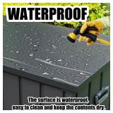 Retails for $153! Domi Outdoor Storage Deck Box 120 Gallon, Waterproof Lockable Steel Outdoor Storage Container for Outside Cushions, Garden Tools and Pools Equipment, Gray