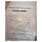 Retails for $153! Domi Outdoor Storage Deck Box 120 Gallon, Waterproof Lockable Steel Outdoor Storage Container for Outside Cushions, Garden Tools and Pools Equipment, Gray