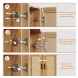 Mericonia Shoe Cabinet Storage for Entryway, Natural Rattan Shoe Storage Cabinet, Wooden Shoe Rack Cabinet, Farmhouse Boho Wood Shoe Organizer Cabinet for Hallway