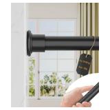 ALLZONE Tension Curtain Rod for Window, 83-123 Inches, Heavy Duty Curtain Rods No Drilling, Non-Slip Bathroom Shower Tension Rod, Renter Friendly, Adjustable, Spring Loaded, Extra Long, Black