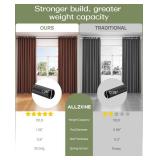 ALLZONE Tension Curtain Rod for Window, 83-123 Inches, Heavy Duty Curtain Rods No Drilling, Non-Slip Bathroom Shower Tension Rod, Renter Friendly, Adjustable, Spring Loaded, Extra Long, Black