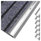 6-Pack Metal Carpet Floor Transition Strips, 36in Carpet to Tile Floor Edging Trim Strip, Aluminum Threshold Strip Suitable for Threshold Height Less Than 5mm (Silver)