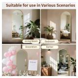 56" x 21" Arch Full Length Mirror - Floor Full Body Mirror with Aluminum Frame - Standing, Leaning or Hanging, for Bedroom, Living Room, Gold