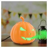 Retails for $109! Fog Machine with LED Lights, 800W Halloween Fog Maker Pumpkin Smoke Machine w/12 Colors Lights Effect for Halloween Front Porch Decor Haunted House Party Stage